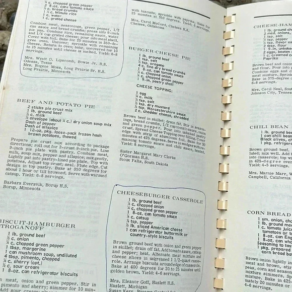 Vintage Our Favorite Casseroles Cookbook Recipes Home Ec Teachers Cookbook 1969 - Picture 9 of 12